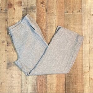 Garnet Hill Linen Pants Size 14 taupe Trousers Business Casual Lightweight.